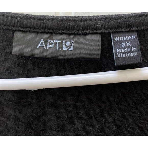 Apt 9 Women’s Smock Texture Bodice Fit Flare Elbow Sleeve Black Short Dress-2XL - Picture 8 of 9